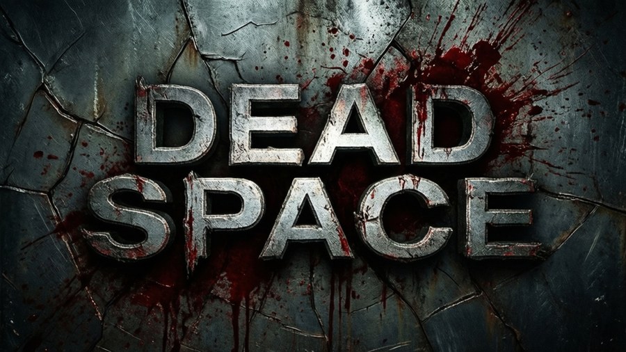 Iconicul logo Dead Space cu o textură gritty, tematică de groază.