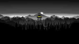 4K Firewatch Munți Negri și Păduri — Pădure întunecată Fundal