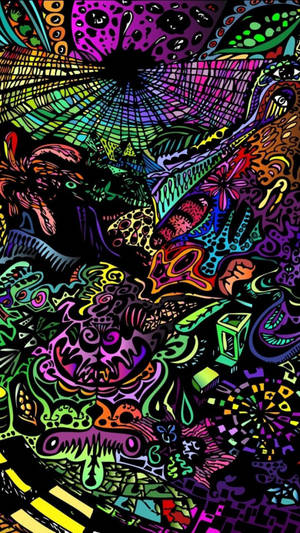 Abstract trippy întunecat și colorat
