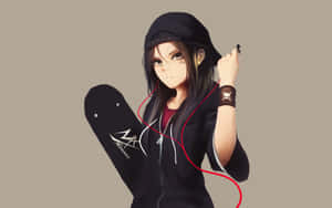 Imagini cu hanorac cu fată anime — Fată anime hanorac Fundal
