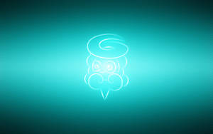 Fanart albastru neon al Pokemonului Castform în forma de zăpadă.