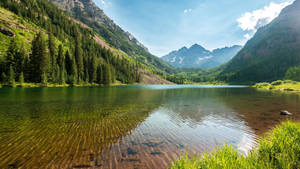 Wallpaper cu ape clare în lacul Maroon Bells din Munții Elk.