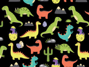 Adorabil dinozaur verde explorând pădurea luxuriantă — Dinozaur drăguț Fundal