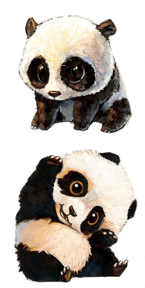 Adorabil pereche de panda animați — Panda Fundal