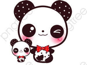 Adorabilă familie de panda desenați — Panda Fundal