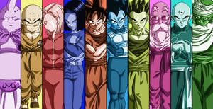 Personaje Dragon Ball în costume colorate super broly, personaje anime super saiyans. — Dragon ball z GIF Fundal