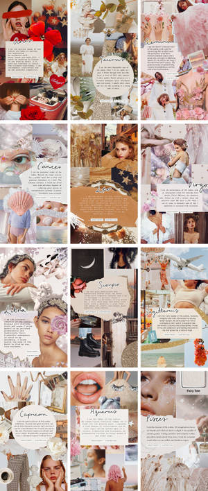 Aesthetic Zodiac Horoscope Wind Element Collage — Galaxy Z Flip Fundal