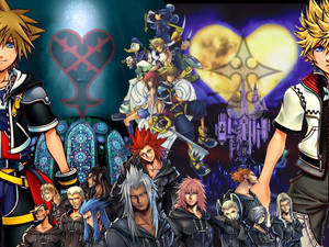 Afișaj logo Kingdom Hearts — Oraș anime GIF Fundal
