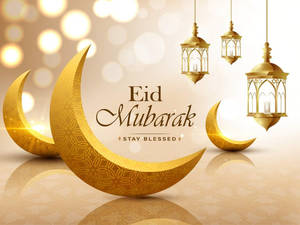Afișaje cu Lună pentru Eid-Ul-Adha Mubarak — Neon lună Fundal