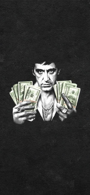 Al Pacino Scarface teancul de bani — Galaxy S24 Fundal