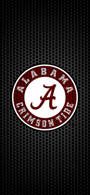 Fond de ecran Alabama Crimson Tide Artă Metalică Neagră — iPhone 14 Fundal