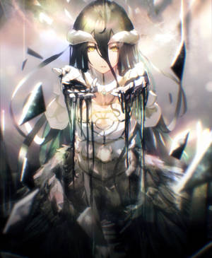 Wallpaper HD frumos cu Albedo Overlord — Galaxy Z Fold 5 Fundal