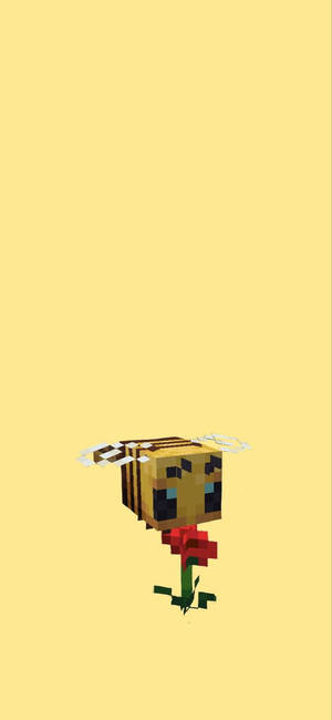 Tapet albina Minecraft cu floare — iPhone Air Fundal