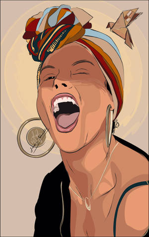 Alicia Keys Ilustrație Digitală wallpaper — Lenovo ThinkTab X11 Gen 1 Fundal