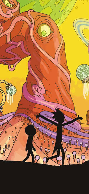Alien Tree Rick And Morty Iphone — iPhone 17e Fundal
