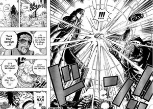 Tapet cu panel manga Amiralul Kizaru vs Rayleigh — Panou manga Fundal