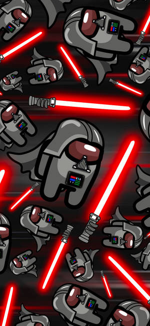 Încrucișare Darth Vader Among Us 4K — iPhone 16 Pro Max Fundal