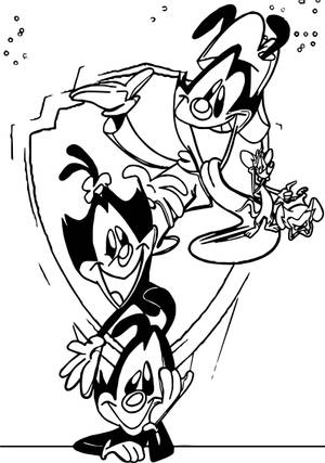 Wallpaper Animaniacs' Frații Warner Artă Schiță — Oppo Pad 5 Fundal