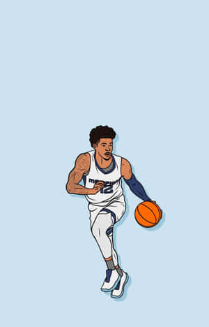 Animatie a atletului american de baschet Tyus Jones — Pixel Tablet Fundal