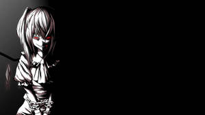 Anime în alb și negru cu zâmbet înfricoșător — Anime Alb Negru Fundal