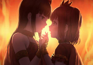Fond de ecran anime lesbiene Dia și Ruby — Anime Lesbian Fundal
