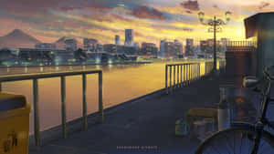 Anime Lo Fi Relaxat — Peisaj anime Fundal