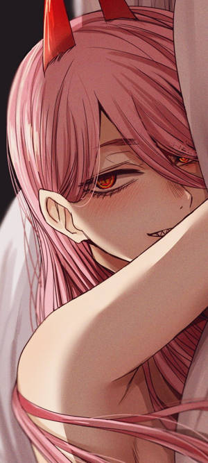 Anime Pink Baddie cu coarne — Nokia G42 Fundal
