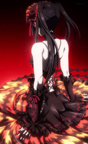 Anime Waifu Kurumi Tokisaki Rochie Estetică Roșie — RedMagic Astra Fundal