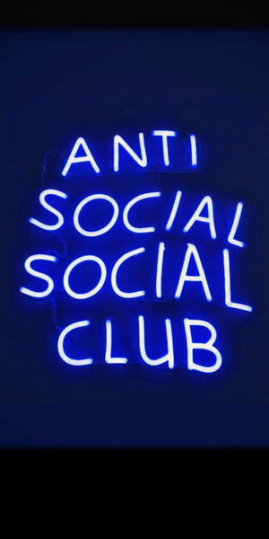 Anti Social Social Club neon albastru — 18:9 Fundal