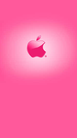 Apple HD iPhone cu Logo Roz Lucios — iPhone roz estetic Fundal