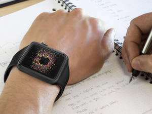 Fond de ecran Apple Watch cu brință siliconică neagră — Apple Watch Fundal