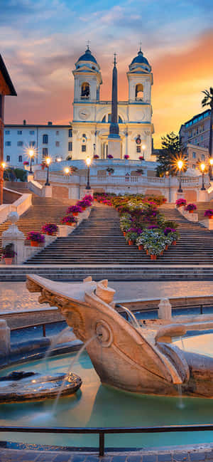 Apus uluitor peste Scările Spaniole din Roma — Huawei nova 16 Pro Fundal