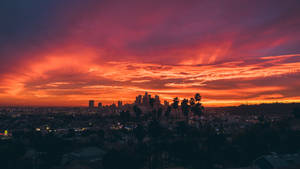 Tapet cu apus purpuriu peste Los Angeles — Sunset Boulevard Fundal