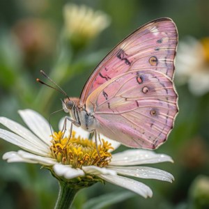 Flutur roz pastel pe floare albă — Galaxy Watch Fundal