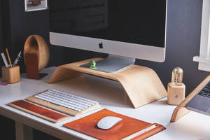 Armonie estetică - Configurare Mac cu accent de cafea — Estetic mac Fundal