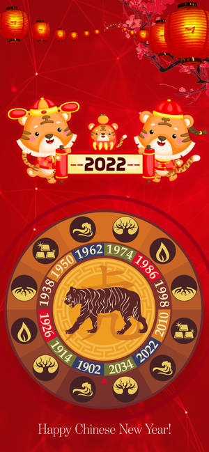 Tapetă Artă Anul Nou Chinesc 2022 — iPhone 11 Pro Fundal