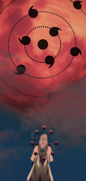 Wallpaper artă cartoon bilă Tsukuyomi — iPhone 15 Plus Fundal