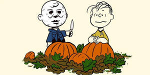 Tapet cu artă de Halloween Charlie Brown și Linus — Charlie Brown Halloween Fundal