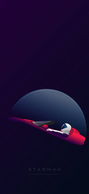 Fond de ecran digital artă SpaceX Starman — iPhone 18 Pro Max Fundal