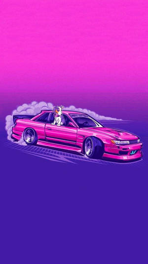 Artă estetică Synthwave JDM — Estetică JDM Fundal