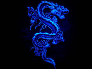 Artă japoneză cu dragon albastru strălucitor — Dragon japonez Fundal