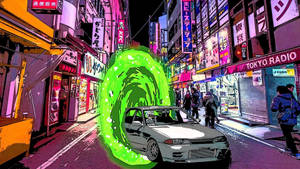 Artă JDM cu Rick și Morty — Japonia GIF Fundal