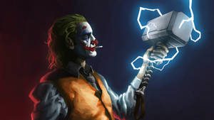 Fond de ecran cu arta Joker și ciocanul lui Thor — Joker Fundal