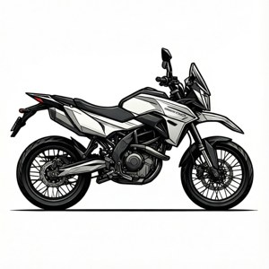 Artă liniară minimalistă a motocicletei Sherco, fundal alb — Pixel Watch Fundal