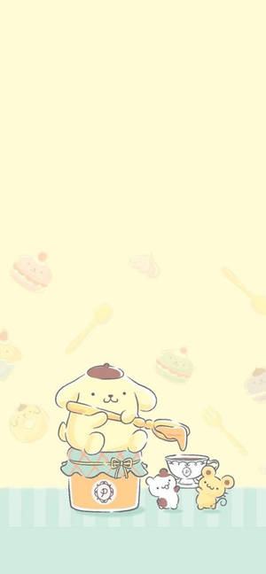 Fond de ecran Artă Minimalistă Pompompurin — iPhone 18 Fundal