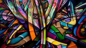 Artă murală abstractă frumoasă cu graffiti — Artă abstractă Fundal