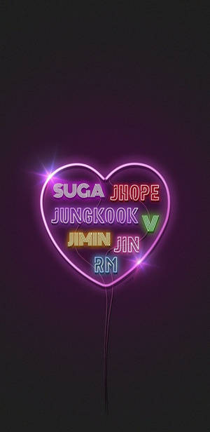 Artă Neon Estetică BTS — Bts estetică Fundal