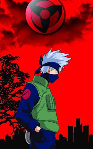 Artă Roșie Kakashi Cool — Galaxy Tab S11 Ultra Fundal