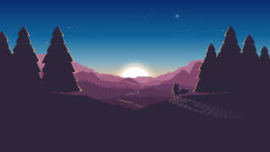Imagine de wallpaper cu artă vectorială vulpe la apus — Zori Fundal