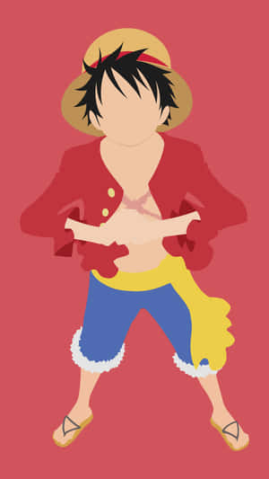 Luffy pe telefon [fundal]